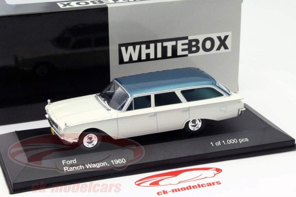 Ford Ranch Wagon Год 1960 белый / бирюзовый 1:43 WhiteBox