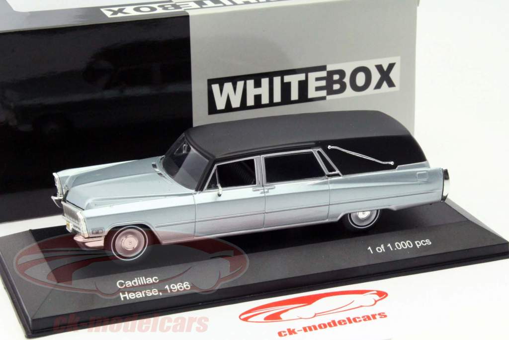 Cadillac Coche fúnebre Año 1966 cubiertos / Negro mate 1:43 WhiteBox
