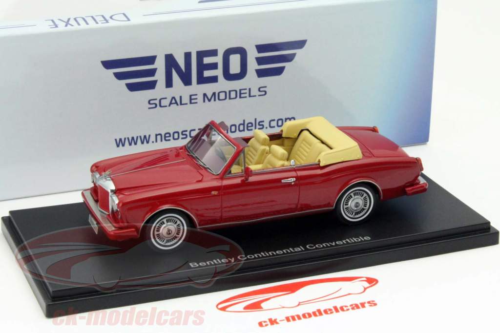 Bentley Continental DHC Jaar 1985 rood 1:43 Neo