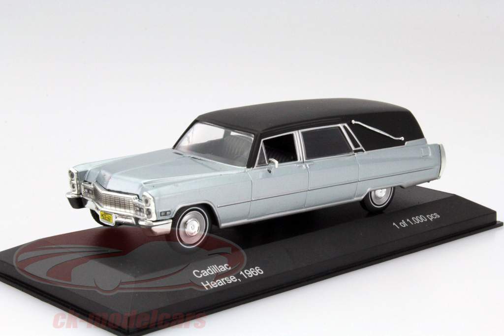 凯迪拉克灵车1966年 银/亚光黑色 1:43 WhiteBox