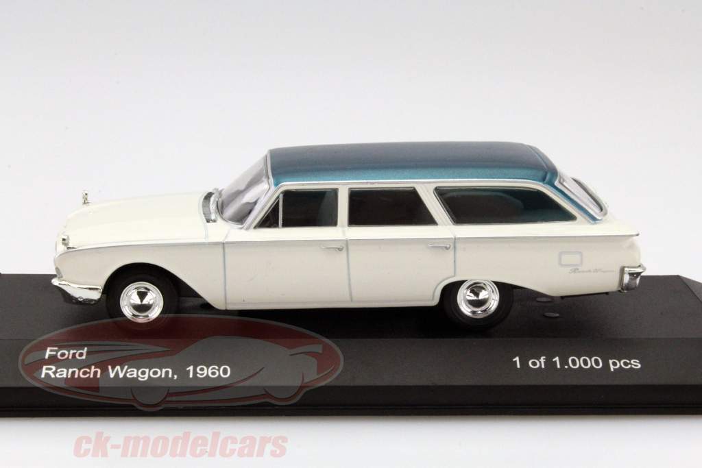 Ford Ranch Wagon Год 1960 белый / бирюзовый 1:43 WhiteBox