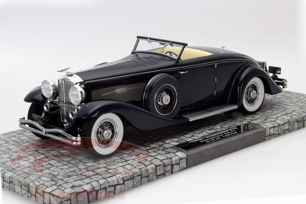 Duesenberg SJN Convertible Coupe Anno 1936 blu scuro 1:18 Minichamps