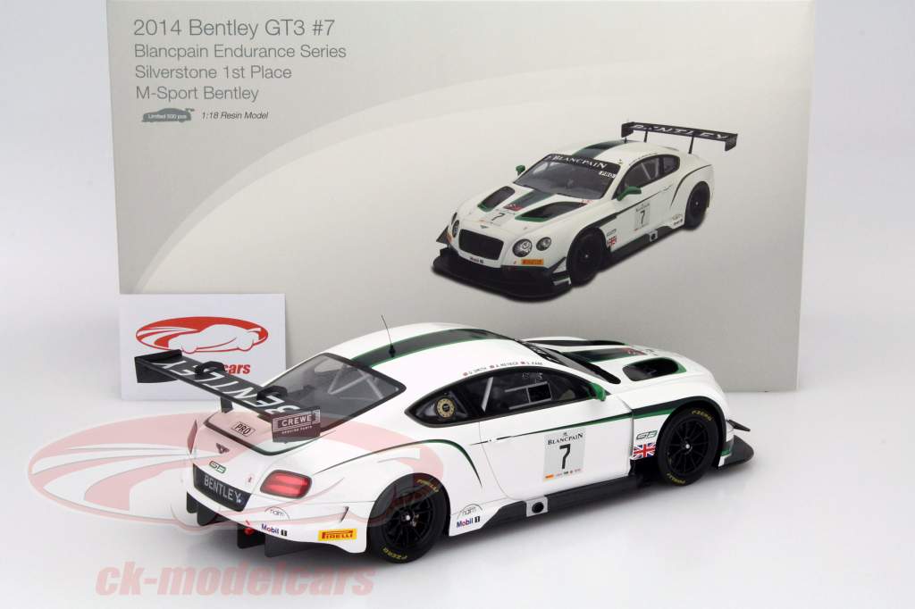 Bentley GT3 #7 Vencedor Blancpain GT Silverstone 2014 Smith, Meyrick, Kane 1:18 TrueScale