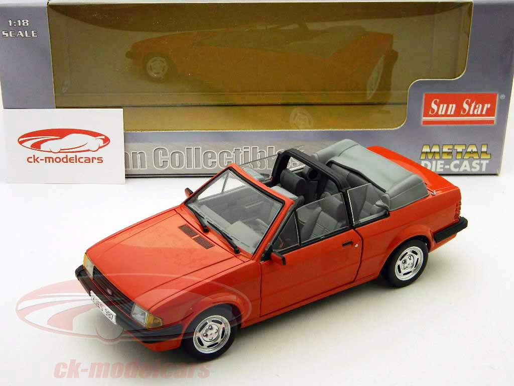 フォードエスコートMK3 GLカブリオレ年1984赤/赤1時18分サンスター