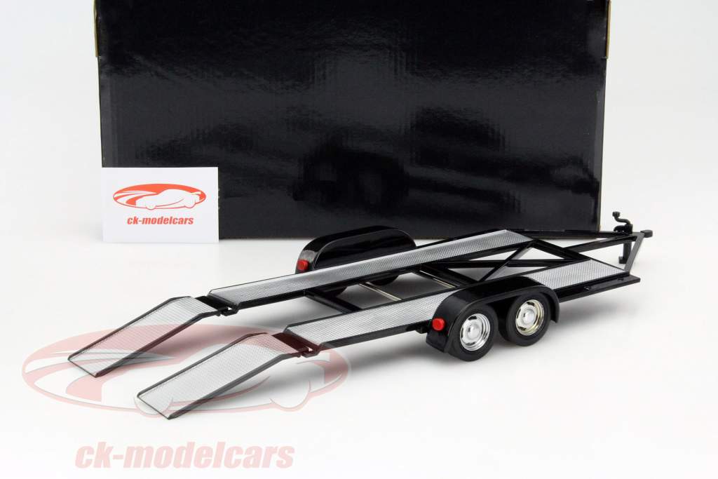 車のトレーラー 黒 1:18 GMP