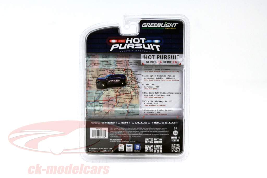 福特 警方拦截工具 2014 年 蓝色 1:64 绿光 Greenlight