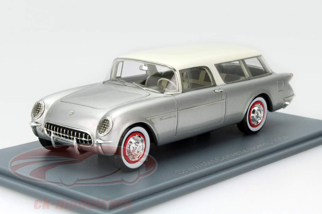 雪佛兰克尔维特Nomad 1954年 银/白色 1:43 Neo