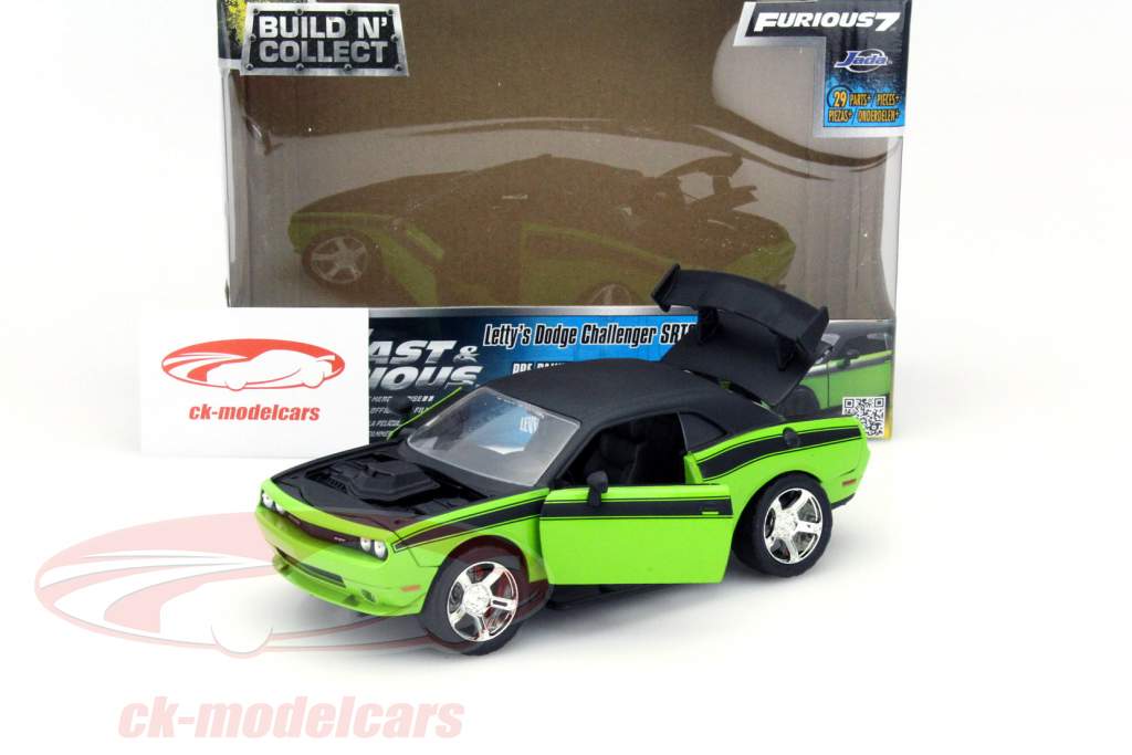 Letty's Dodge Challenger SRT8 Pre-Painted Kit Fast and Furious 7 2015 grün 1:24 Jada Toys