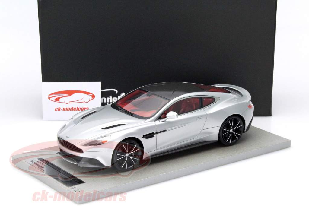 Aston Martin Vanquish Coupe 高光泽 银器 同 红 内 1:18 Tecnomodel