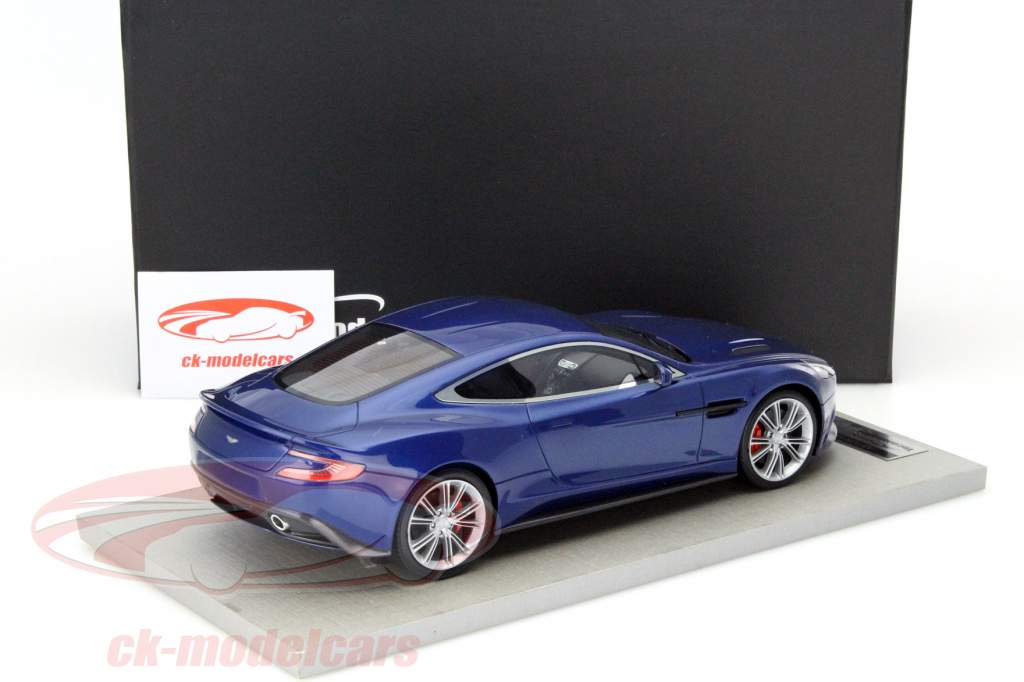 Aston Martin Vanquish Coupe blau mit schwarzem Innenraum 1:18 Tecnomodel