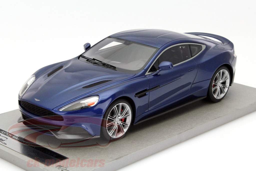 Aston Martin Vanquish Coupe blå med sort Interiør 1:18 Tecnomodel