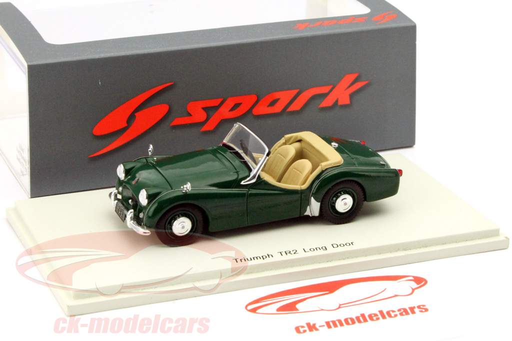 Triumph TR2 Long Door Année 1954 vert 1:43 Spark