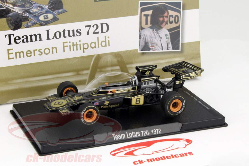 Emerson Fittipaldi Lotus 72D #8 Campeón del Mundo Fórmula 1 1972 1:43 Altaya