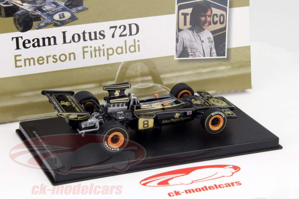 Emerson Fittipaldi Lotus 72D #8 Campeón del Mundo Fórmula 1 1972 1:43 Altaya