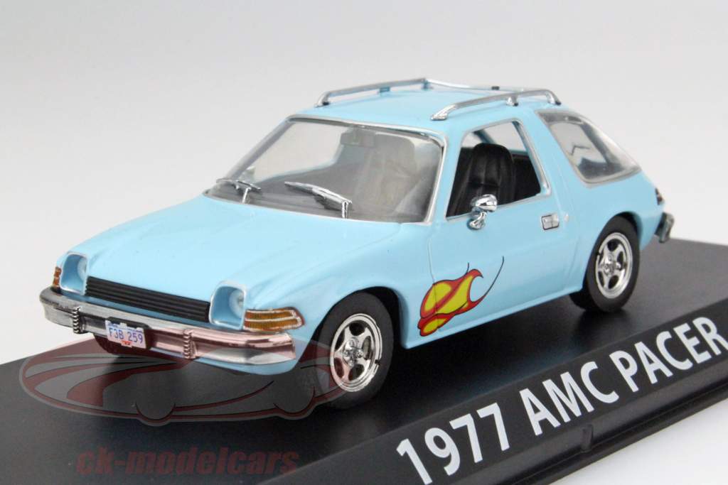 AMC Pacer Year 1977 Light Blue With Flame 1:43 Greenlight