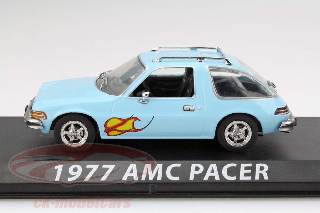 AMC Pacer Year 1977 Light Blue With Flame 1:43 Greenlight