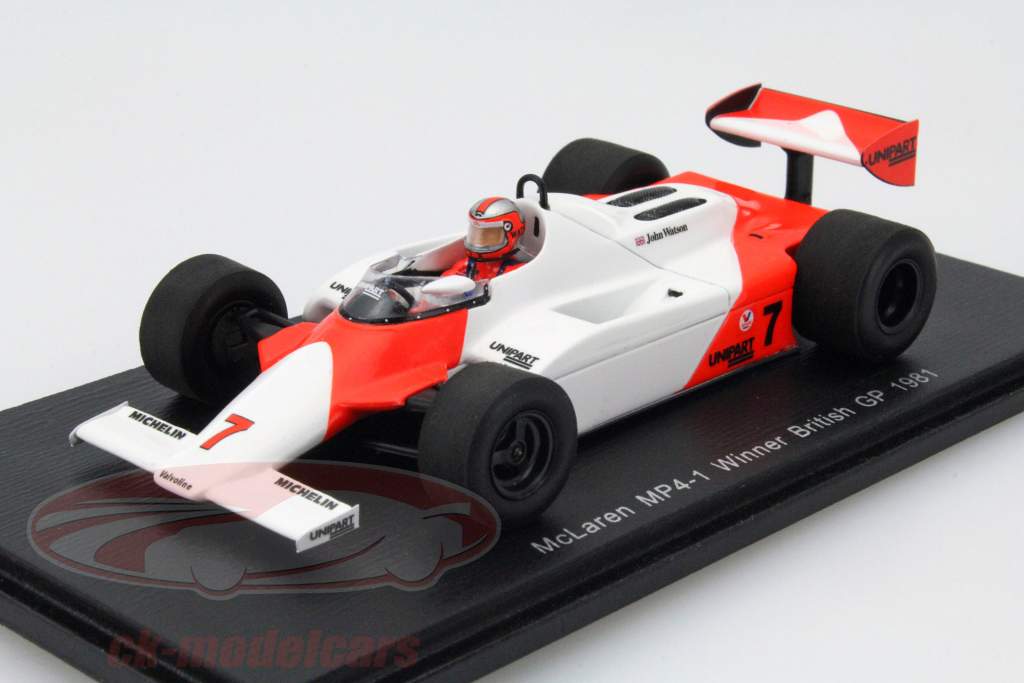 John Watson McLaren MP4/1 #7 ganador Gran Bretaña GP fórmula 1 1981 1:43 Spark