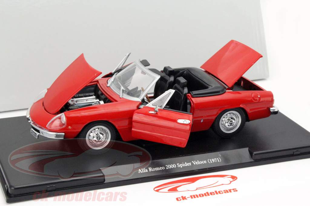 Alfa Romeo 2000 Spider Veloce год 1971 красный 1:24 Leo Models