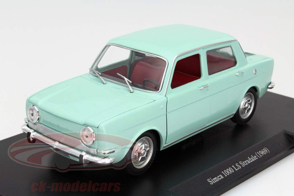 Simca 1000 LS Stradale 年 1969 绿松石 1:24 Leo Models