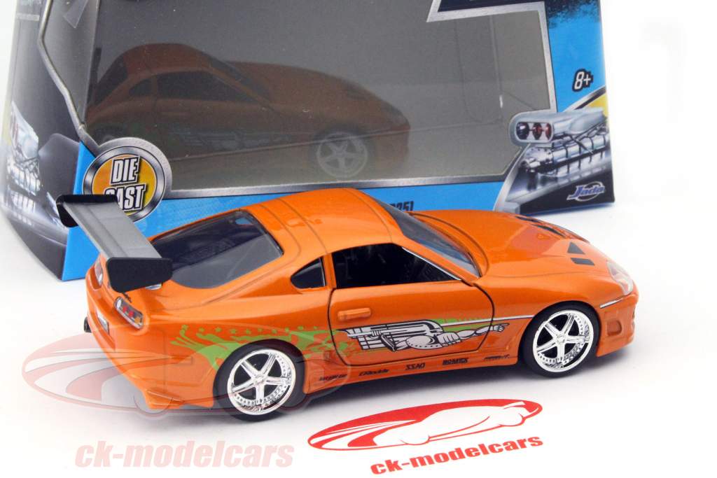 Brian's Toyota Supra от  фильм Fast and Furious 7 2015 оранжевый 1:32 Jada Toys