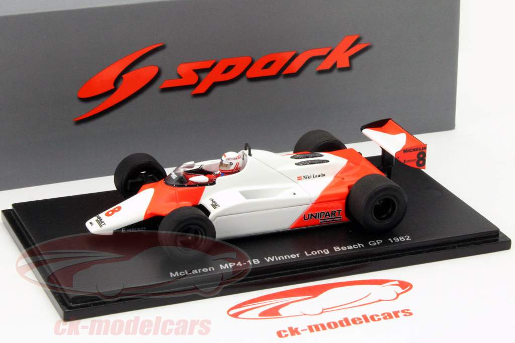 Niki Lauda McLaren MP4/1B #8 ganador Long Beach GP fórmula 1 1982 1:43 Spark