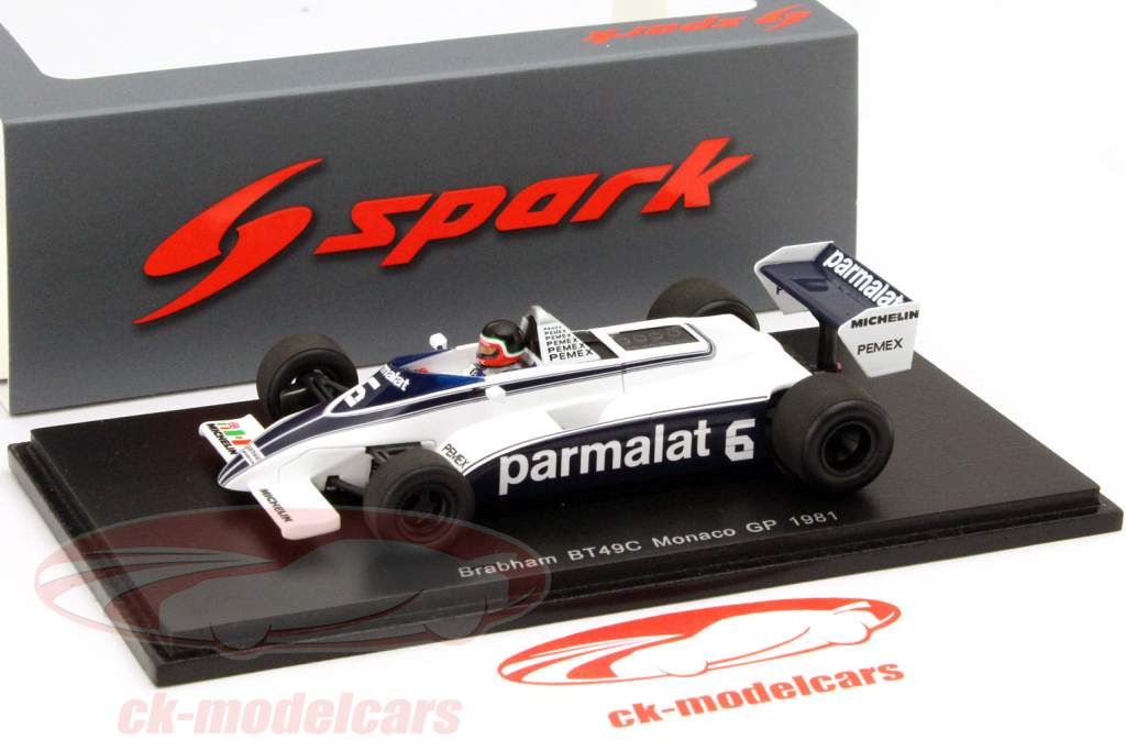 车手:赫克特-里贝克~布拉汉姆 BT49 #6 摩纳哥一级方程式大奖赛1981年 1:43 Spark
