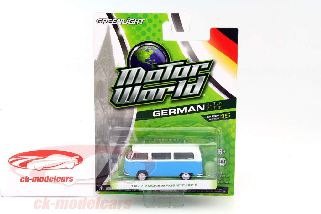 大众 VW 2型巴士1977年 蓝色 1:64 绿光 Greenlight