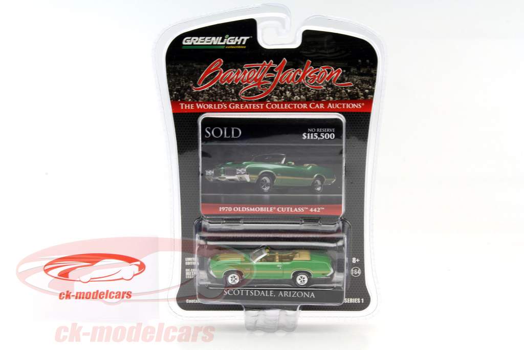 Oldsmobile Cutlass 442 anno 1970 verde 1:64 Greenlight