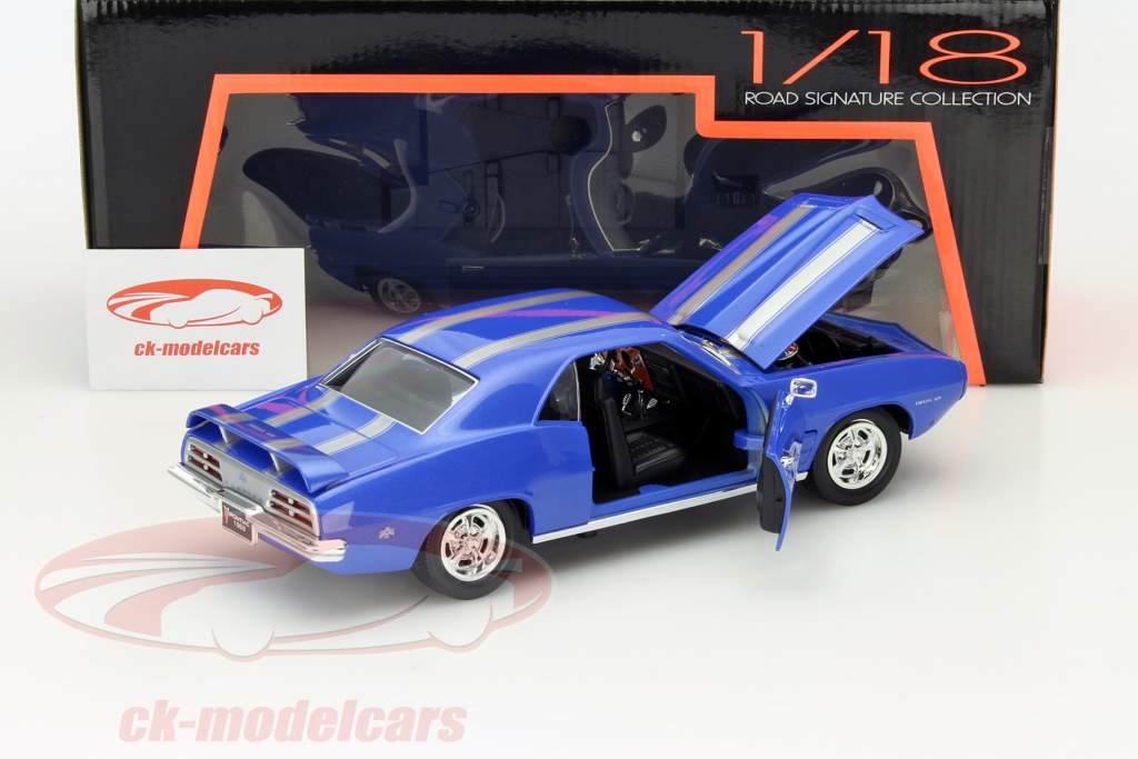 ミニカー 1969 Pontiac Firebird Trans Am 1/18 1969 Pontiac Firebird Trans Am Blue 1/18 Diecast Model Car