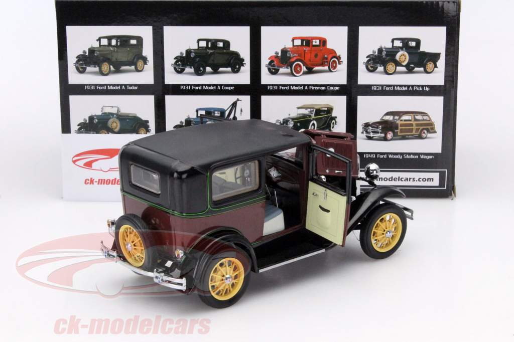 Ford Model A Tudor jaar 1931 rood 1:18 SunStar