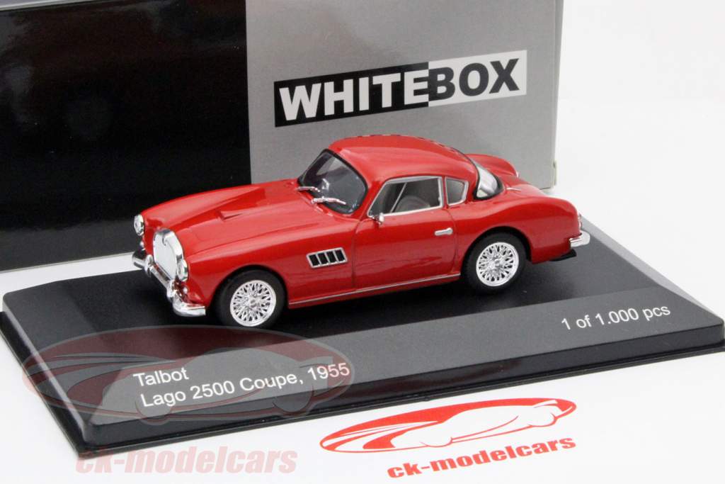 Talbot Lago 2500 Coupe jaar 1955 rood 1:43 WhiteBox