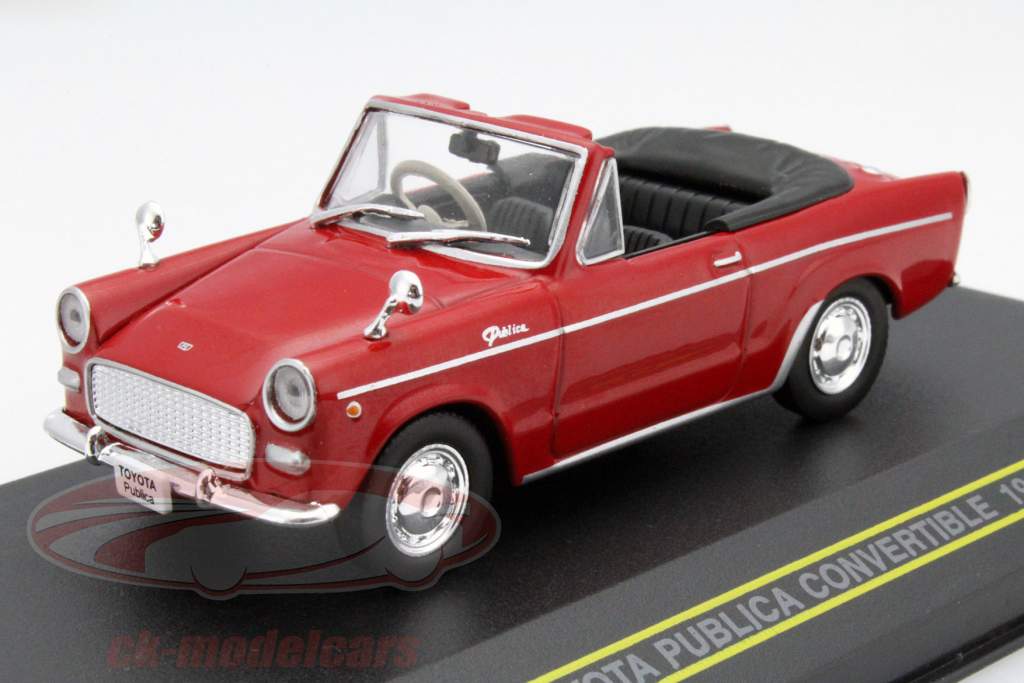 Toyota Publica Convertible jaar 1964 rood 1:43 First43 Models