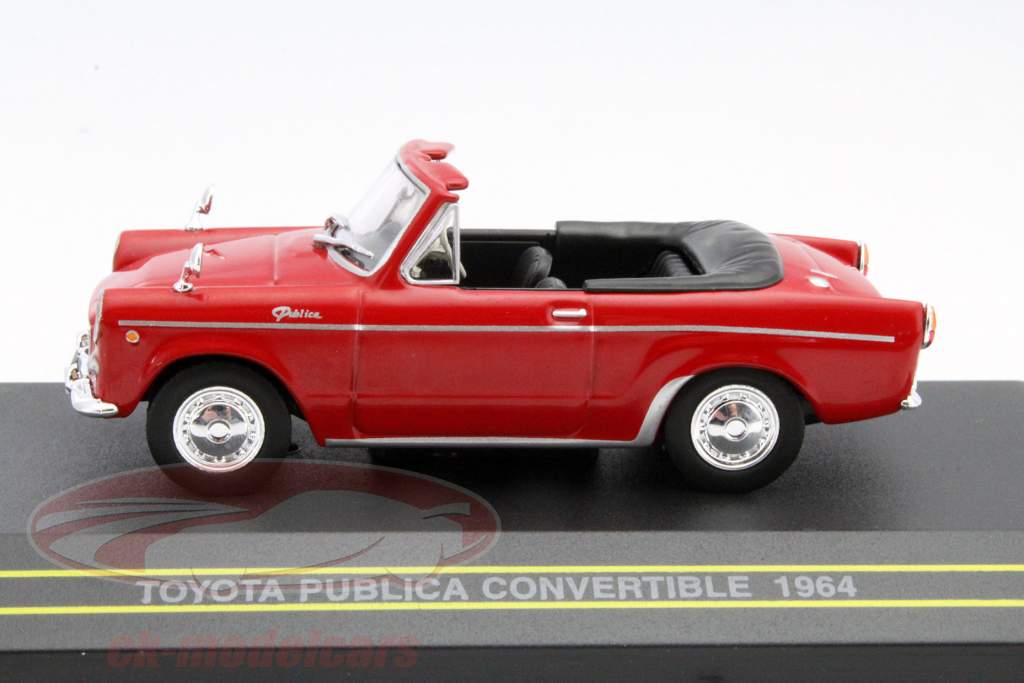 Toyota Publica Convertible jaar 1964 rood 1:43 First43 Models