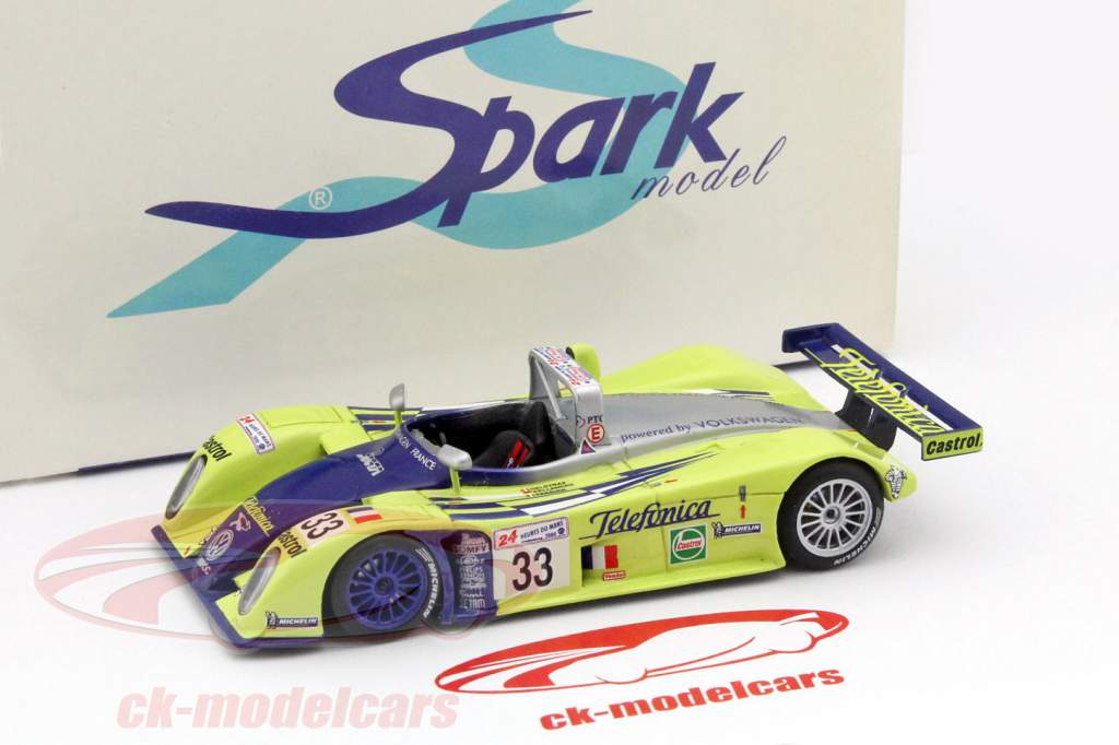Volkswagen VW HPT16 2.0L Turbo I4 #33 24h LeMans 2000 Kelleners, Terrien, Deletraz 1:43 Spark