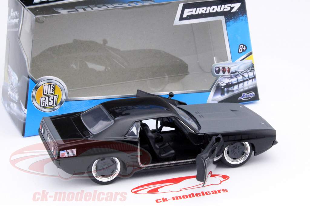 Letty's Plymouth Barracuda film Fast & Furious 7 2015 zwart 1:32 Jada Toys