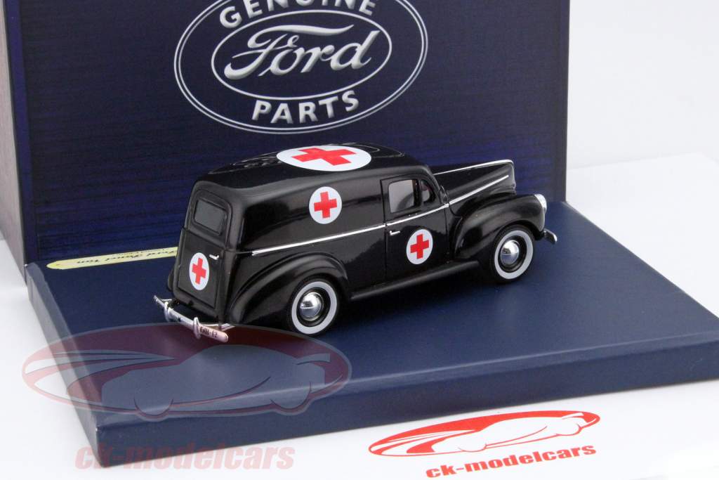 Ford Panel Van Medic år 1940 sort 1:43 Motorhead