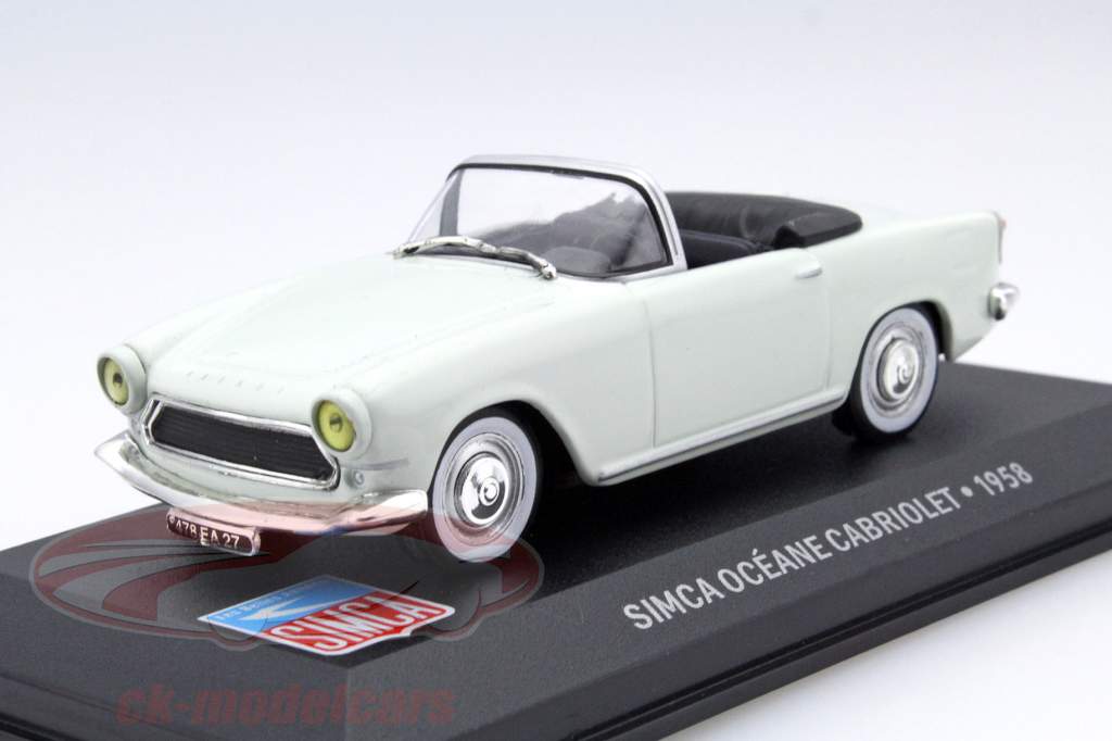Simca Oceane Cabriolet ano 1958 branco 1:43 Altaya