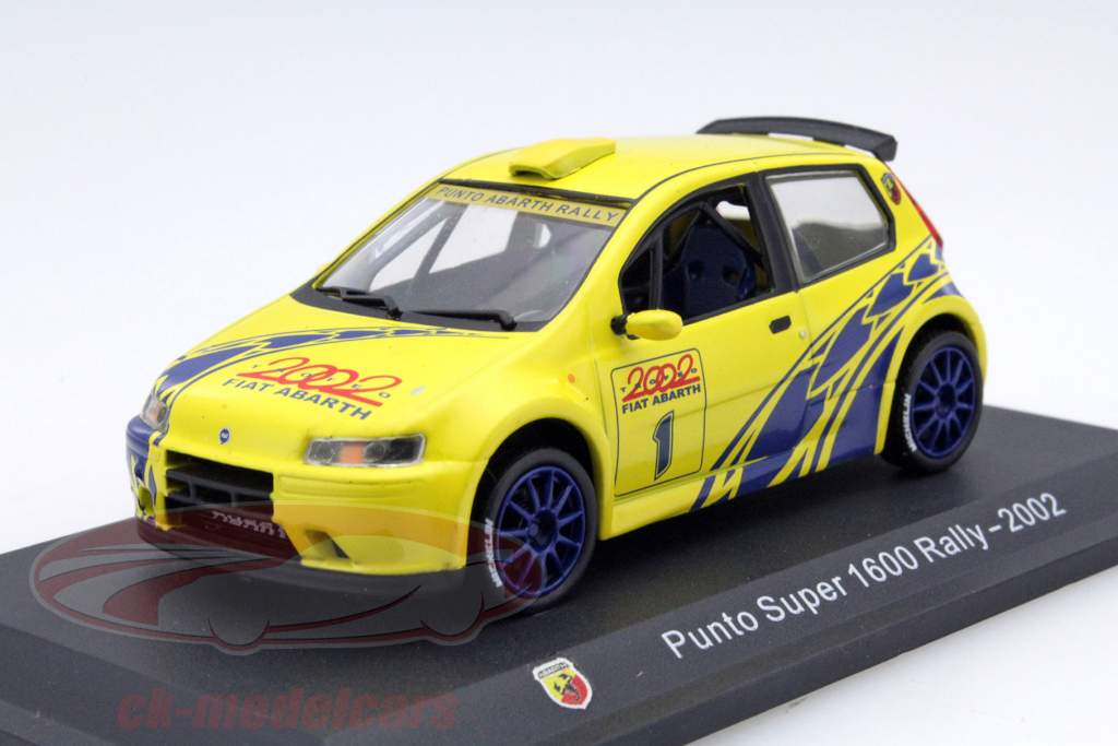 Fiat Punto Super 1600 Rallye jaar 2002 geel 1:43 Altaya