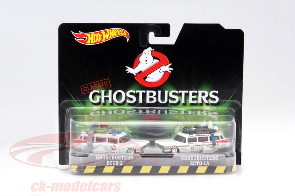 2-Car conjunto Ghostbusters Ecto-1 y Ecto-1A 1984 1:64 HotWheels