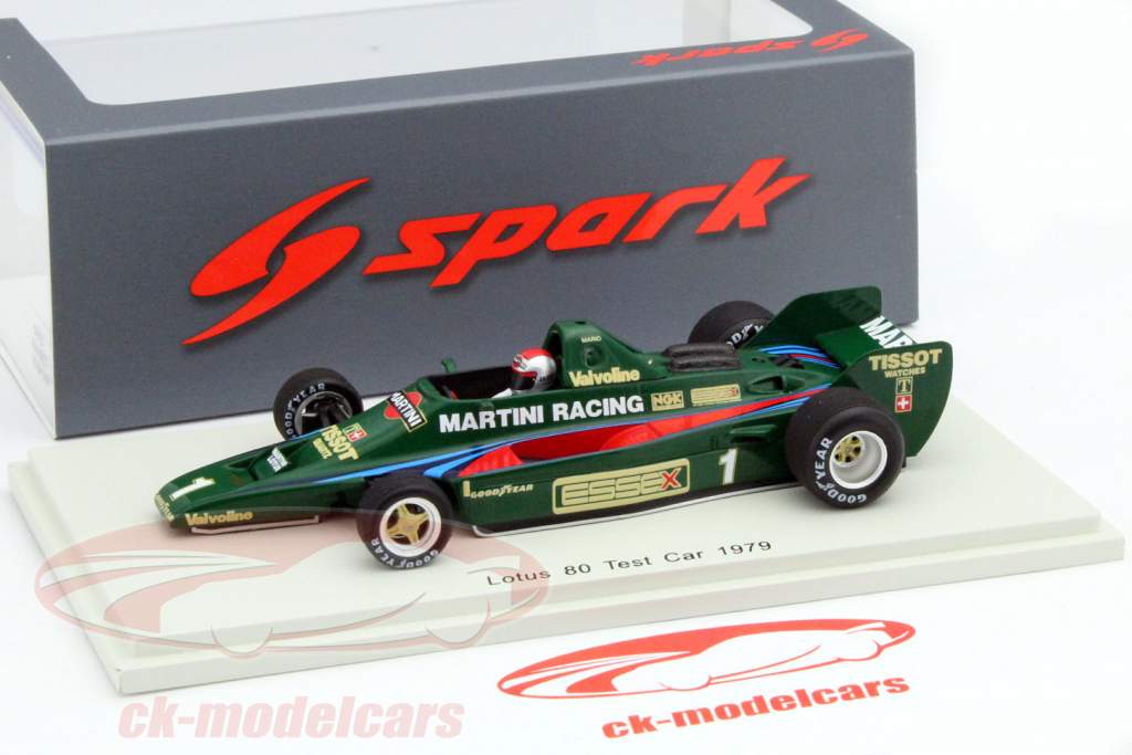 Mario Andretti Lotus 80 #1 prueba coche fórmula 1 1979 1:43 Spark