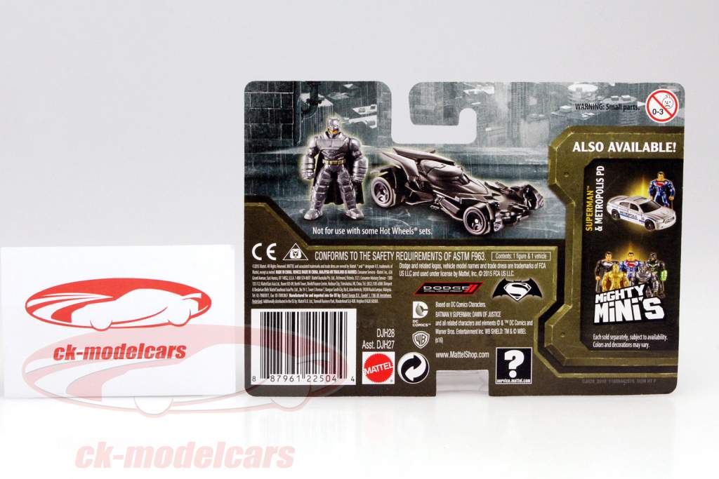 Batman と Batmobile フィルム Batman VS Superman 2016 1:64 HotWheels