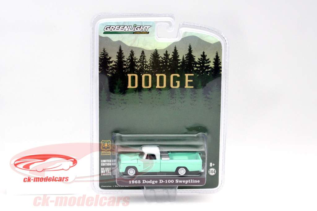 Dodge D-100 Sweptline år 1965 turkis 1:64 Greenlight