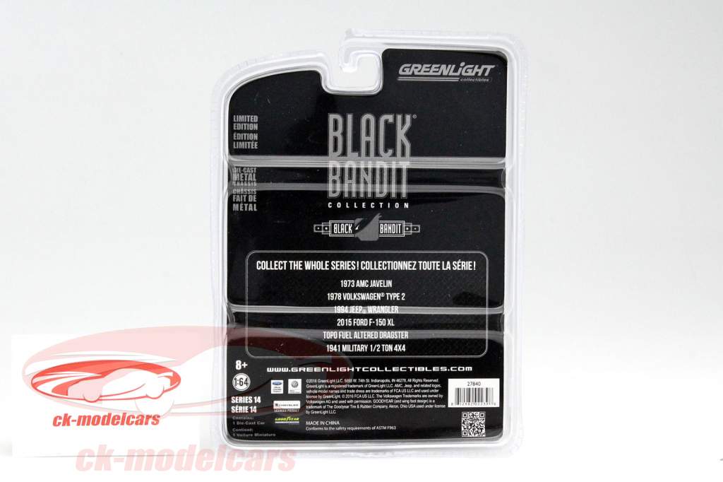 AMC Javelin año 1973 negro 1:64 Greenlight
