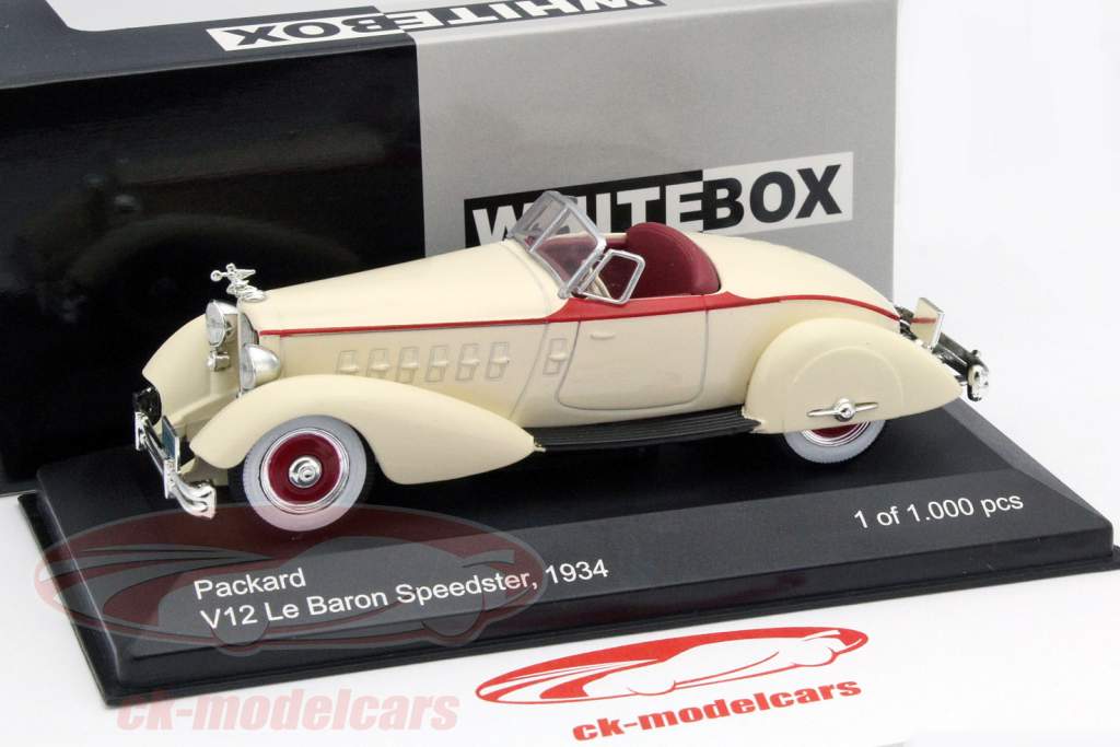 Packard V12 レ Baron Speedster 年 1934 クリーム ベージュ 1:43 WhiteBox