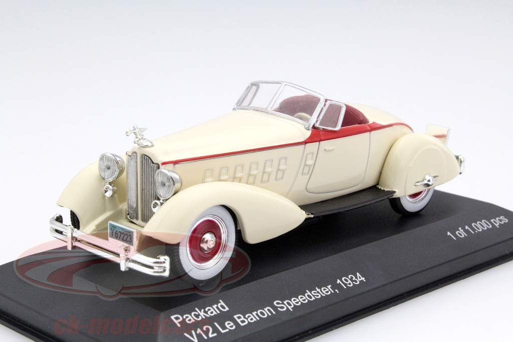 Packard V12 レ Baron Speedster 年 1934 クリーム ベージュ 1:43 WhiteBox