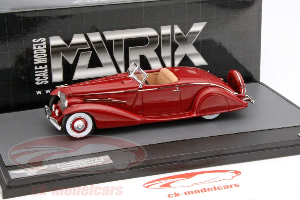 Duesenberg SJ572-2596 Cabriolet SWB Bohman / Schwartz 1935 purper 1:43 Matrix