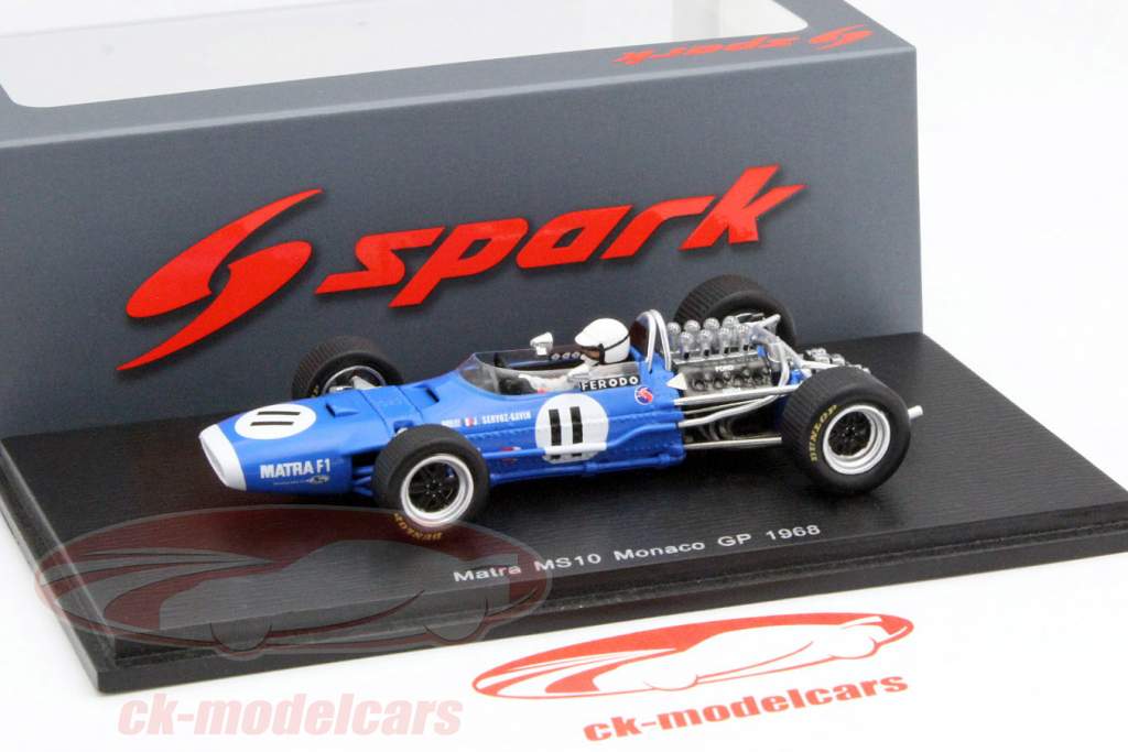 Johnny Servoz-Gavin Matra MS10 #11 Monaco GP formule 1 1968 1:43 Spark