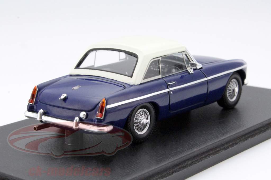 MG B Roadster Hard Top azul oscuro / blanco 1:43 Spark
