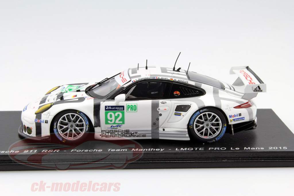 Porsche 911 RSR #92 24h LeMans 2015 Pilet, Makowiecki, Henzler 1:43 Spark