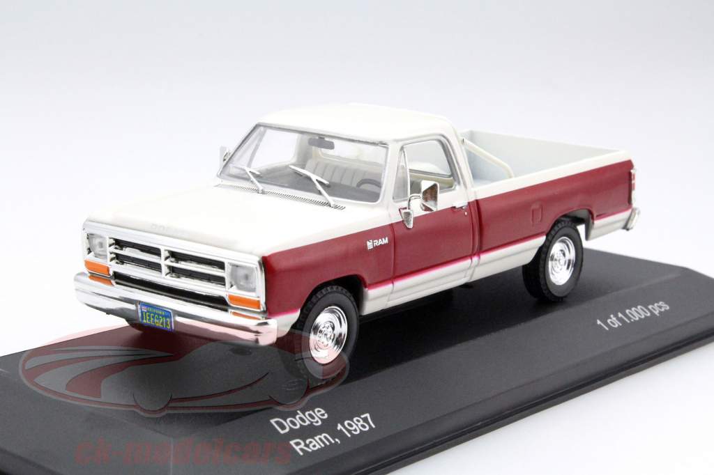 Dodge Ram année 1987 pourpre / blanc 1:43 Whitebox